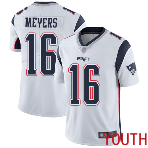 New England Patriots Football 16 Vapor Untouchable Limited White Youth Jakobi Meyers Road NFL Jersey